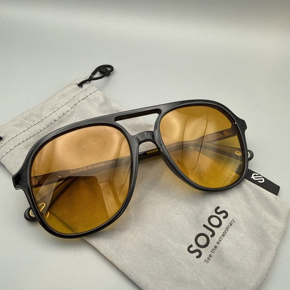 SOJOS Retro Aviator Authentic Sunglasses SJ2174 Trendy C1055/18-140 & Travel Bag